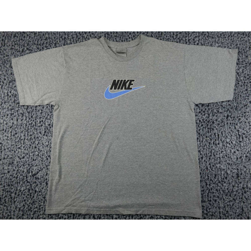 Nike T-Shirt Mens Medium Gray Good Graphic Logo Short Sleeve Crew Neck‎